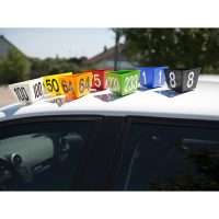 Leitzahlenträger beschriftet