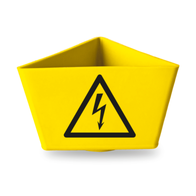 Leitzahlträger mit Magnet, Motiv Blitz-Symbol, Hochvolt