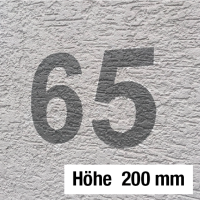 Hausnummer Schablone Schrifthöhe 200mm