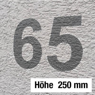 Hausnummer Schablone Schrifthöhe 250 mm